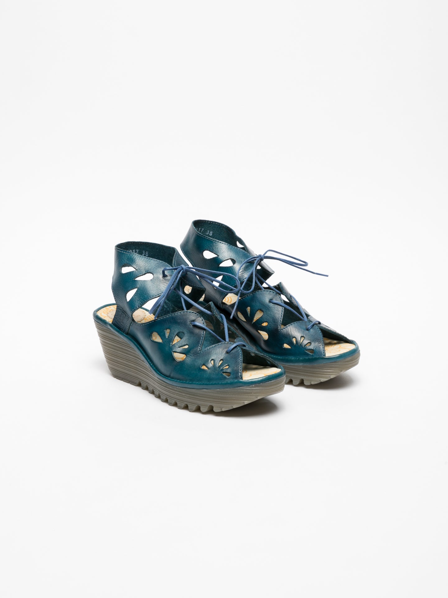 Fly London Blue Lace-up Sandals